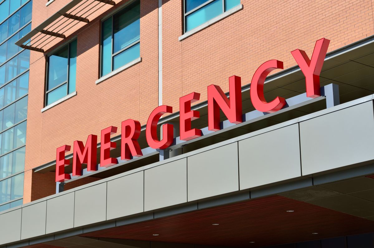 The entrance sign of a hospital